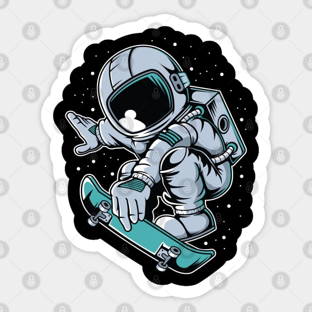 Astronaut - Skateboard Sticker by kim.id